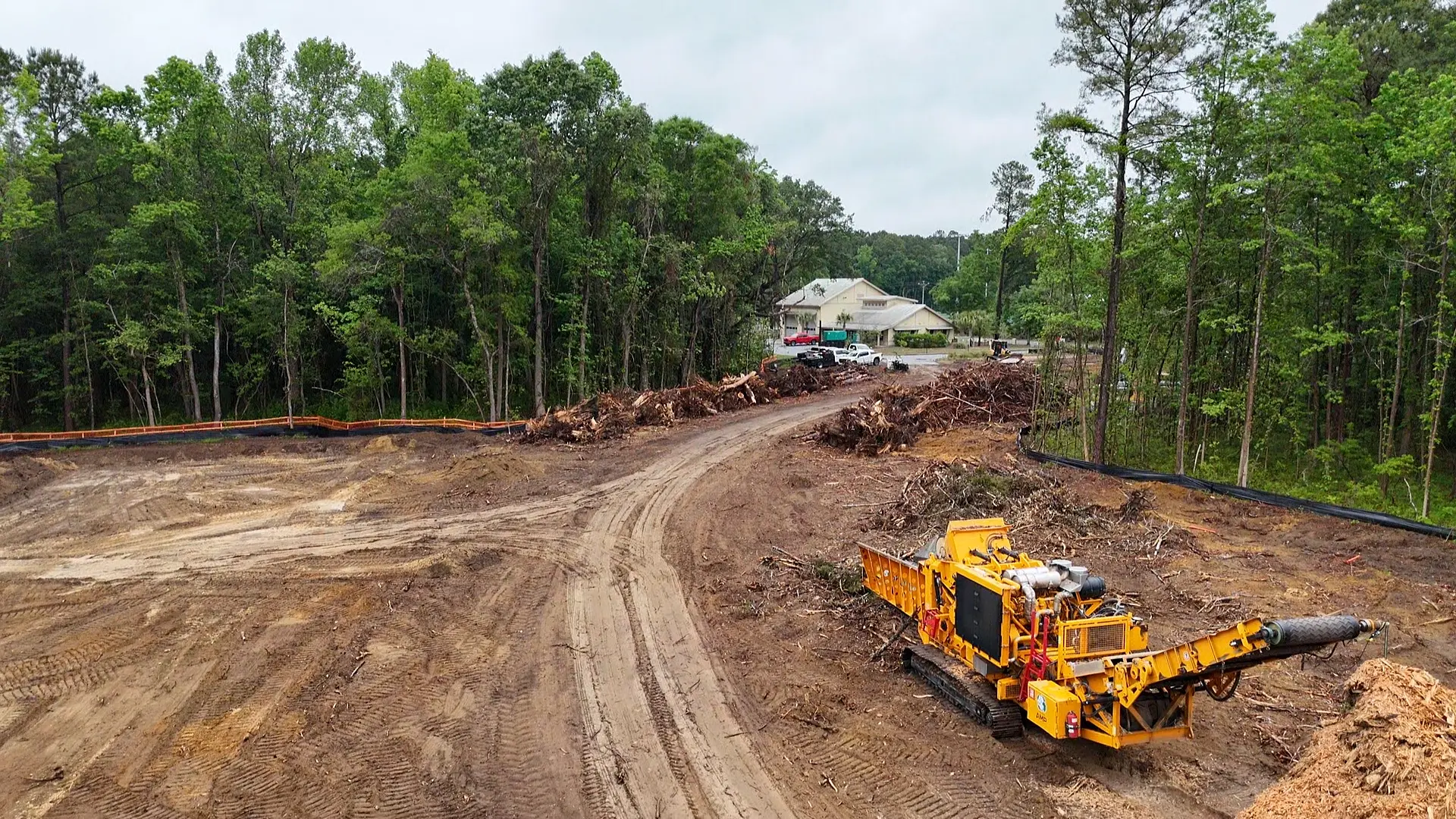 Mass grading and earthwork in progress on a residential site